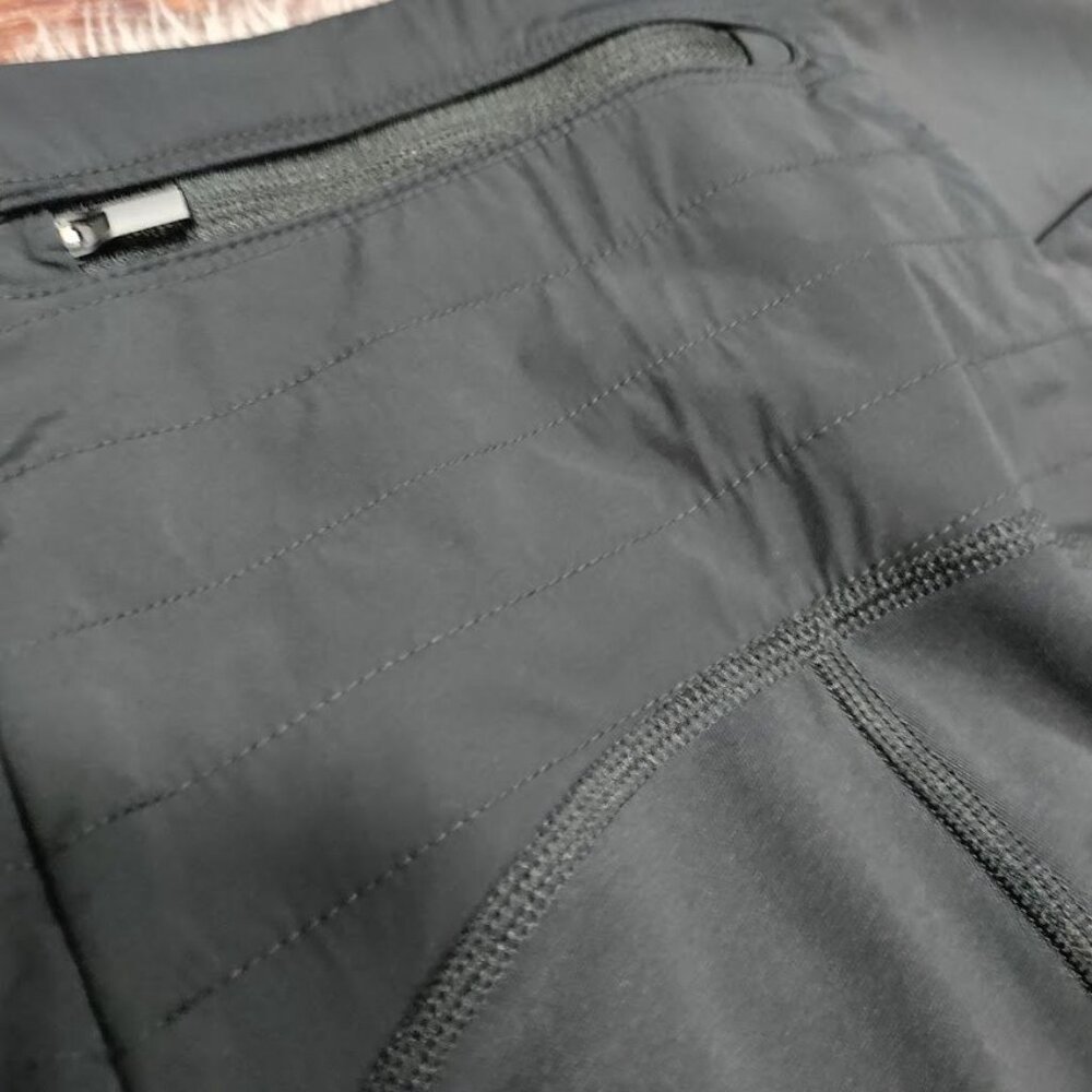 Athleta Peak Hybrid Womens Medium Pullover Mid-Rise Fleece Tight Leggings Black - Picture 8 of 13
